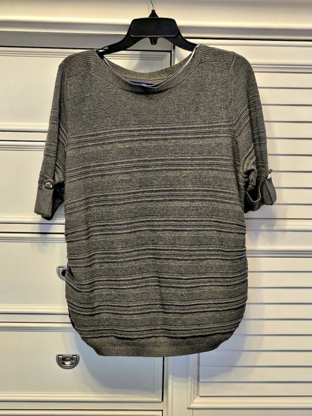 APT.9 Textured Short Sleeve Top in Gray XL Like New